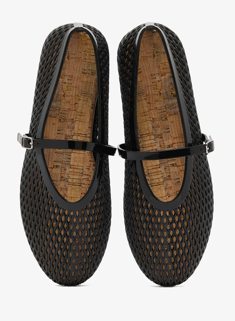 Truffle Black  PVC Jelly Ballet Flats for Women | Best Price UAE