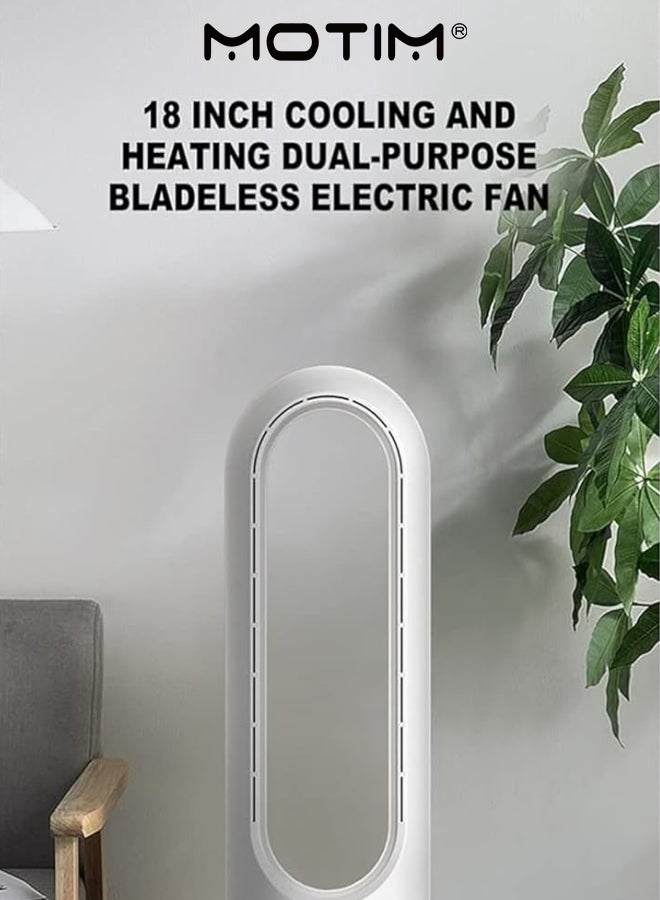 Motim 18 Inch Bladeless Fan for Bedroom with Remote Portable Standing Fan for Home Office(Silver White 18 inches) - Image 5