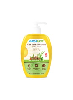 Mamaearth Aloe Vera SPF 30 Sunscreen Body Lotion | Helps Prevent Tanning & Adds Glow to Skin | Lightweight & Non-Greasy | Suits All Skin Types | 10.14 Fl Oz/300ml