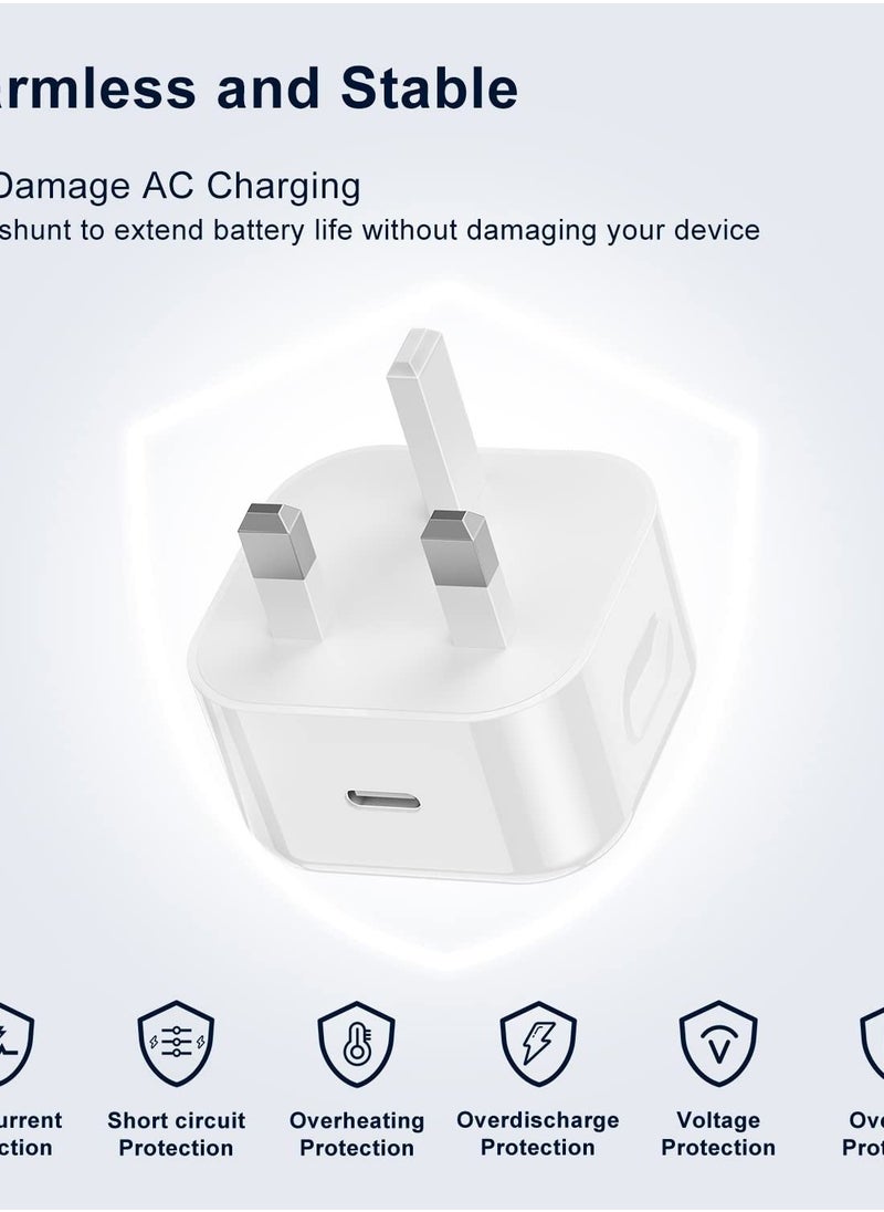 SHOPI - 20W Foldable Fast Charging Wall Adapter Compatible with Apple iPhone 12 Pro Max/11 Pro Max/SE, iPad - Image 1