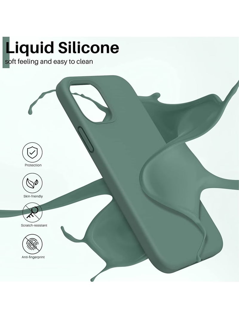 DUSALA iPhone 12 Case, iPhone 12 Pro Liquid Silicone Phone Case for iPhone 12/12 Pro 6.1 Inch, Colorful Silky-Soft Protective Cover (Green) - Image 4