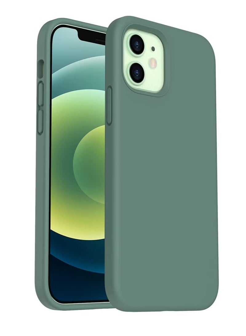 DUSALA iPhone 12 Case, iPhone 12 Pro Liquid Silicone Phone Case for iPhone 12/12 Pro 6.1 Inch, Colorful Silky-Soft Protective Cover (Green) - Image 1