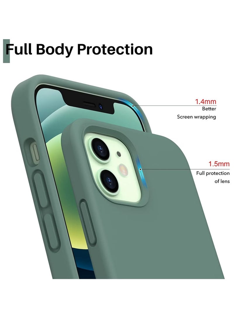 DUSALA iPhone 12 Case, iPhone 12 Pro Liquid Silicone Phone Case for iPhone 12/12 Pro 6.1 Inch, Colorful Silky-Soft Protective Cover (Green) - Image 3