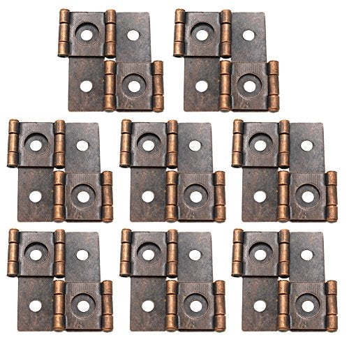 DEEKOUDT 8 Pcs 47x47mm Double Acting Hinges Furniture Folding Screen Hinges, Antique Red - Image 1