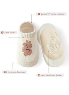 Joyelink Baby Non Slip Socks, Azonee 5 Pairs Anti Slip Cozy Kids Socks With Non Skid Grips for 1-3 years old Toddler Little Kids (M)  - Image 3