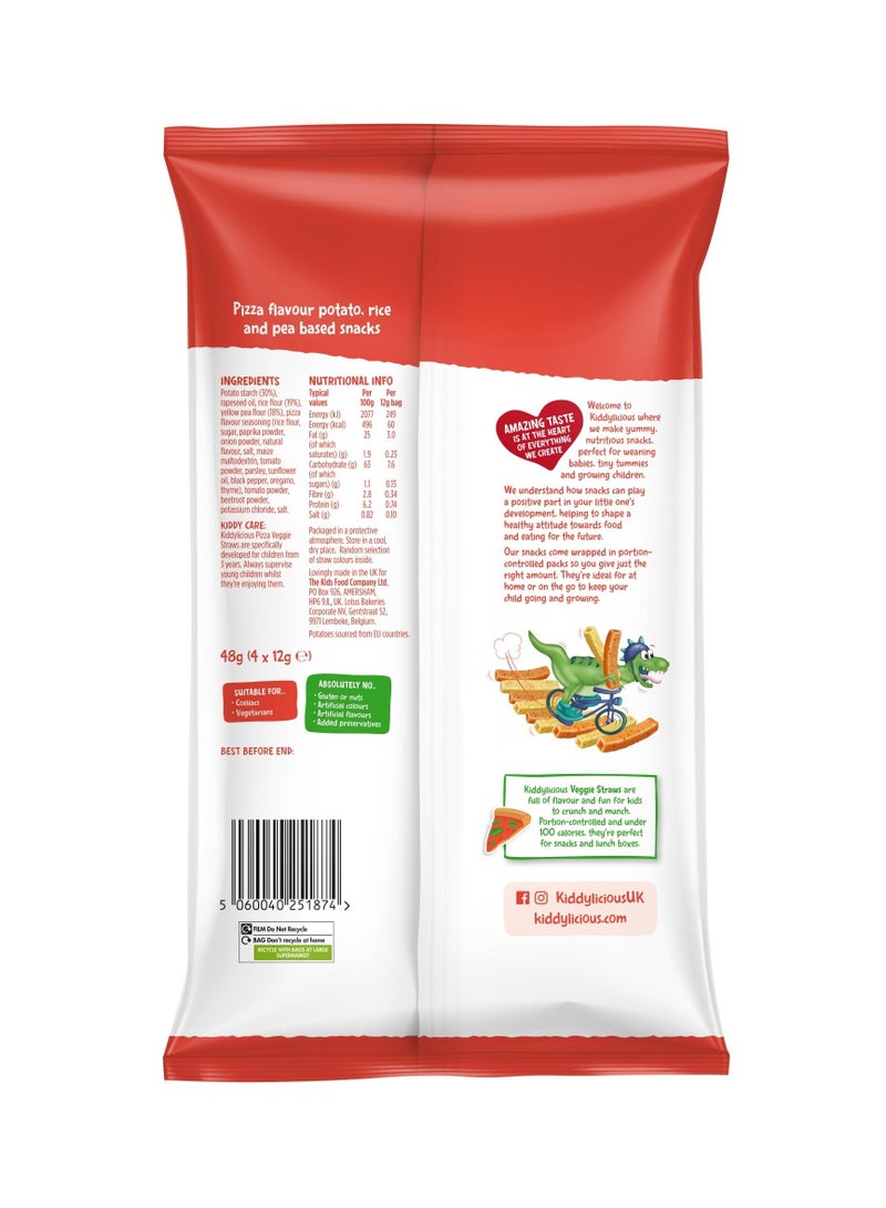 Kiddylicious Gluten Free Pizza Veggie Finger Snacks For Kids 4 x 12g - Image 2