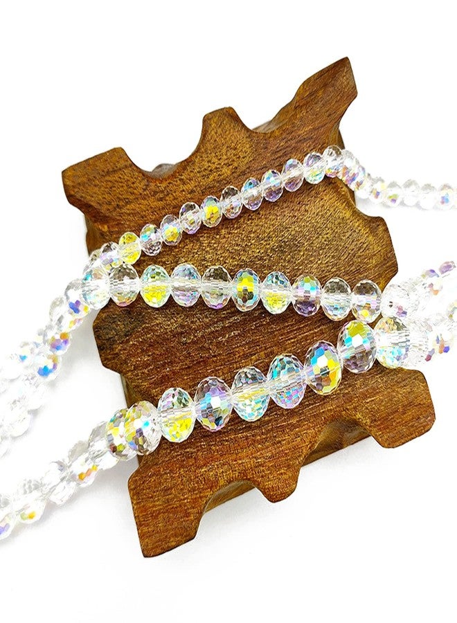Dowarm 100PCS 8MM Crystal Glass Beads for Jewelry Making, Crystal AB Faceted Crystal Beads for Crafts Bracelet Wind Chimes Suncatcher, #5003 Rondelle Spacer Beads, Loose Gemstones - Image 3