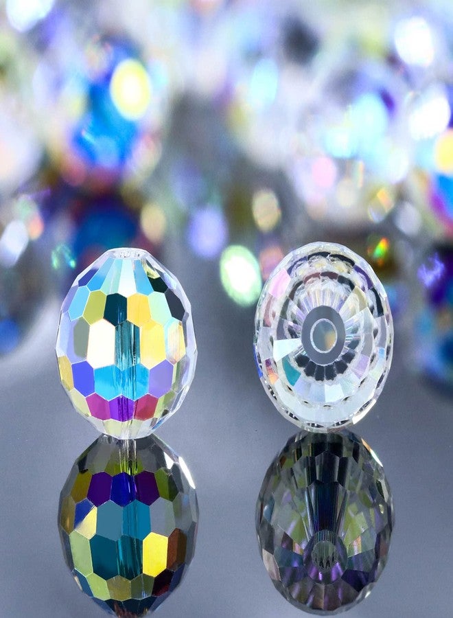 Dowarm 100PCS 8MM Crystal Glass Beads for Jewelry Making, Crystal AB Faceted Crystal Beads for Crafts Bracelet Wind Chimes Suncatcher, #5003 Rondelle Spacer Beads, Loose Gemstones - Image 2