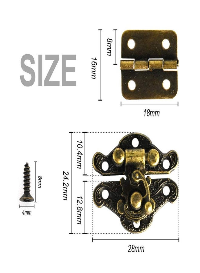 NIANNIAN 24Pcs Antique Small Box Hinges 12Pcs Antique Latch Hook Hasp Jewelry Box Hinges and Latches for DIY Jewelry Box - Image 2