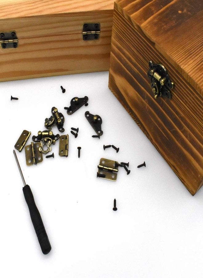 NIANNIAN 24Pcs Antique Small Box Hinges 12Pcs Antique Latch Hook Hasp Jewelry Box Hinges and Latches for DIY Jewelry Box - Image 3