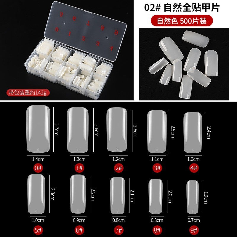 Generic 500pcs Ballet French Nail Tips Set Transparent Ultra-Thin Natural Color Full Sticker Nail 500 Pieces