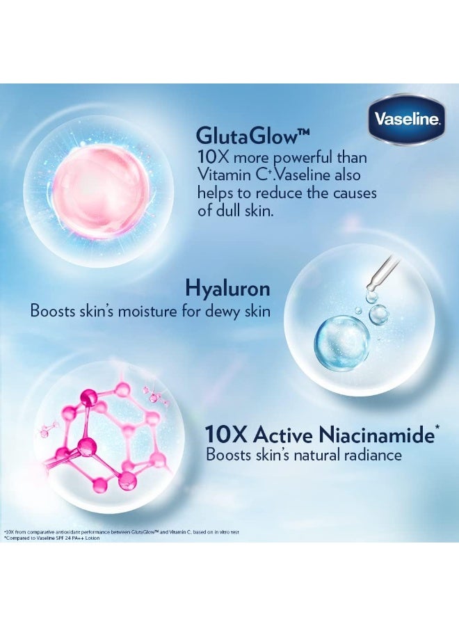 فازلين هيلثي برايت جلوتا-هيا سيروم برست لوشن ديوي راديانس، (عبوة واحدة) 330 مل - Image 4