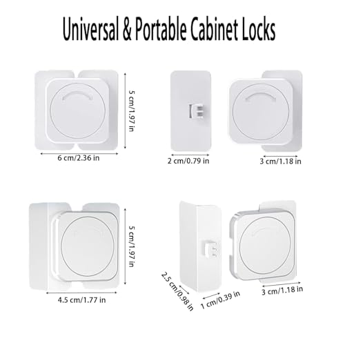 KPNG Baby Guard, Drawer Lock, Child Lock, Baby Safety Lock, Stopper, Earthquake Prevention, Suitable For Refrigerators, Won't Damage Furniture, Easy Installation (Pack Of 2, Flat Angle Lock, White) - Image 2