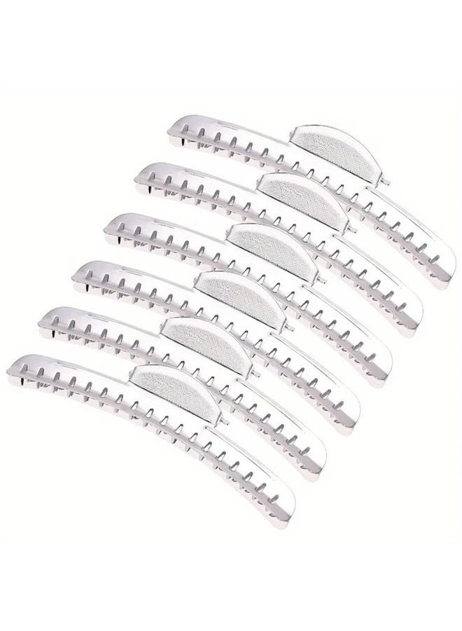 Vintage Metal Finger Wave Hair Clips 12pcs Aluminum Tip Modeling Clamps Silvery - Image 1