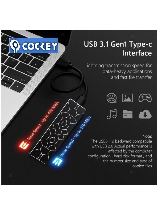 COCKEY Portable 4TB external hard drive Type-c 4000GB high-speed hard drive, suitable for data storage and transfer on PC, laptops, Mac, as well as Android mobile phones, computers and tablets - Image 2