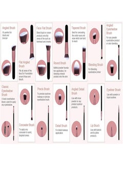 MMG Professional Makeup Brushes 14 PCs Makeup Brush Set Premium Synthetic Foundation Brush Blending Face Powder Blush Concealers Eyeshadow Brush Make up Brushes Set  - Image 5