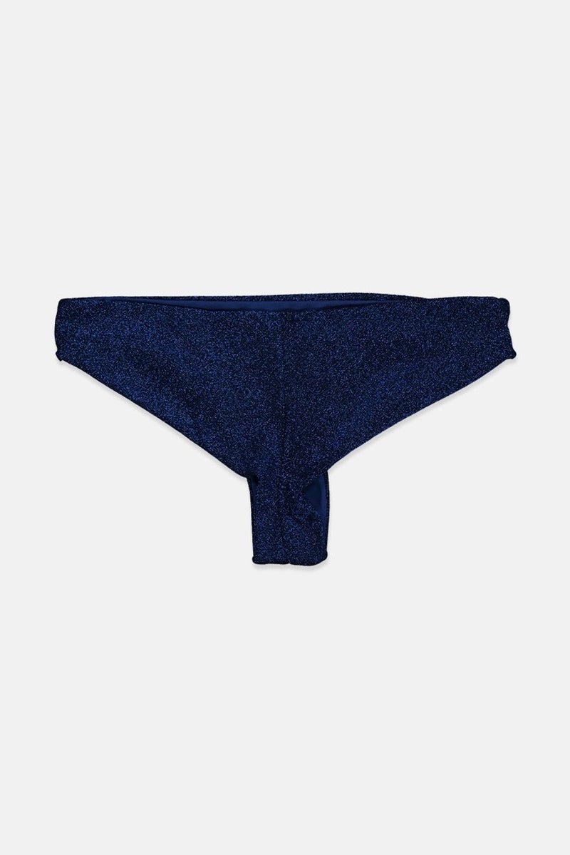 women'secret Women 1 Pc Glittered Bikini Bottom, Shimmer Navy - Image 2