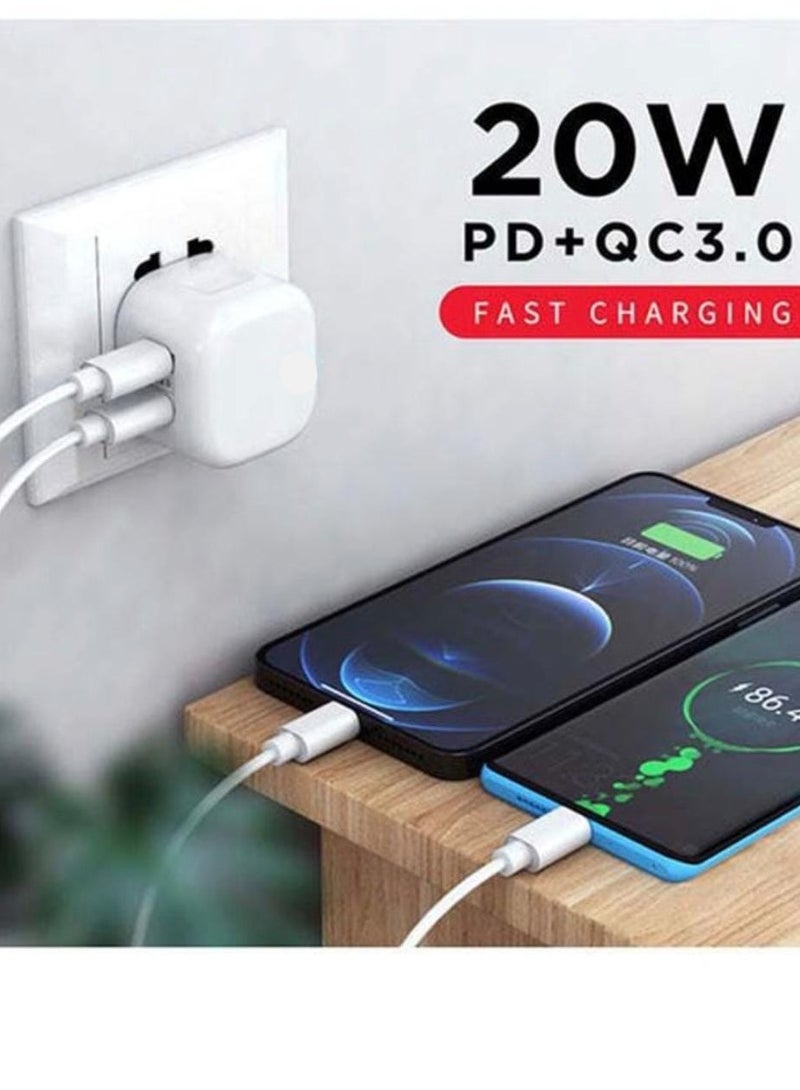 general 20W USB Type C PD 3.0 Wall Charger Power Adapter with USB C Plug Fast Charging for Phones and 1M Cable for iPhoneXS - Image 1