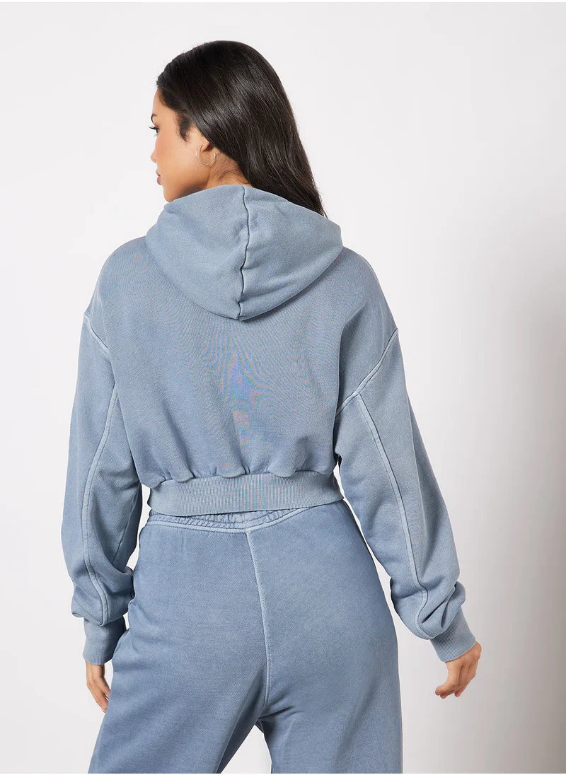 Reebok Les Mills Natural Dye Crop Hoodie