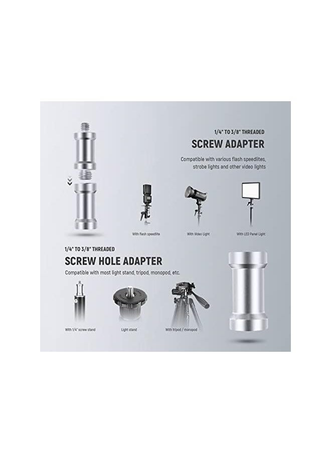 Camera Flash Bracket H-Type Mount with Umbrella Softbox Holder， 180° Swivel Adjustable Metal Light Stand Adapter with 1/4" to 3/8" Screw Adapter for Speedlite LED Lamp Light Stand Tripod