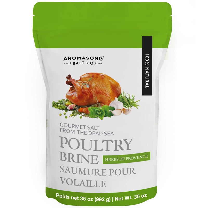 Aromasong Turkey Brine 100 Natural 2 LB For Wet Dry Brining Herbs De Provence seasoning for Whole Smoked OvenRoasted or Fried Turkey Made in USA