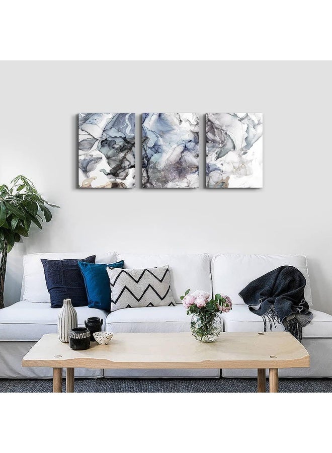TTHYUEWS Canvas Art - 3 Piece Abstract Wall Art, 12x16 inches Each, Modern Home Decor, Kitchen, Bathroom, Living Room, Office Wall Decorations, Ink Paintings, Ready to Hang - Image 4