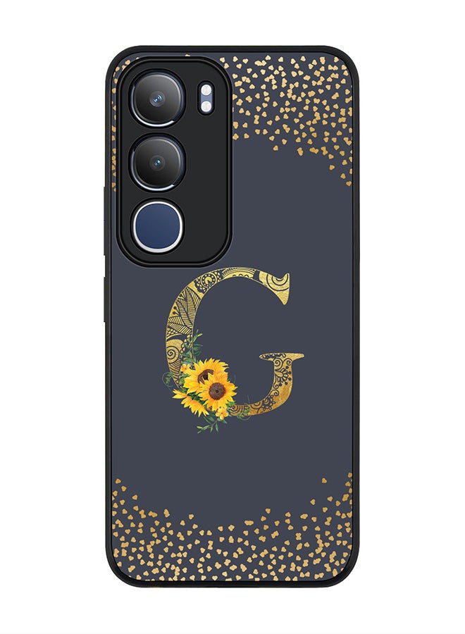 Stylizedd For vivo Y19s / Y19s Pro Case,Slim fit Camera Protection, Shockproof Thin Phone cover  - Custom Floral Monogram - G  (Grey )