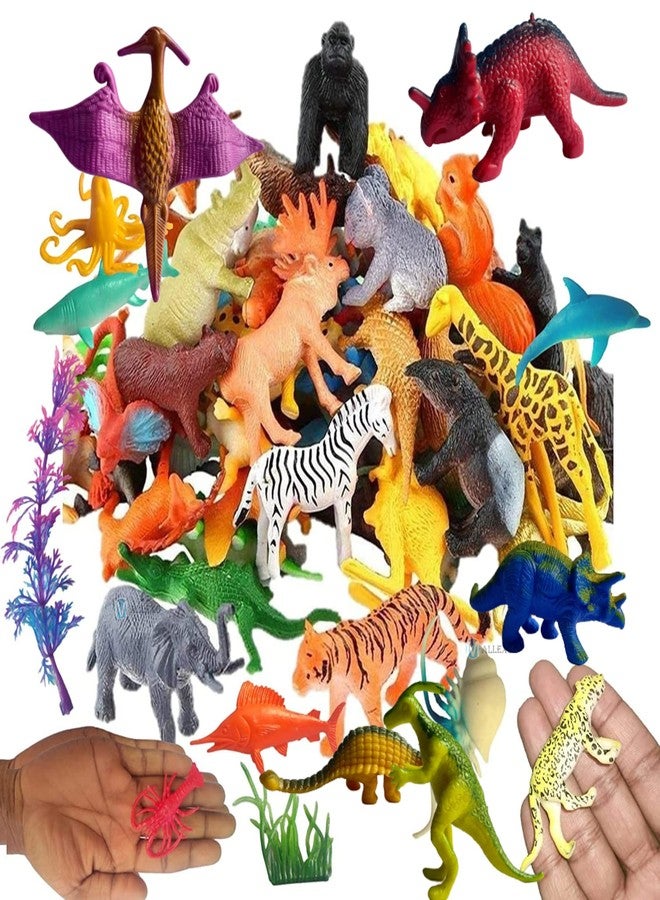 Mallexo Jungle Animal Toys for Kids Set of 25PCS Dinosaurs Animal Toys with Forest animal Lion tiger camel giraffe figures for Kid (Dino Egg with Jungle Animal Models for Boys and Girls) Birthday Gift - Image 1
