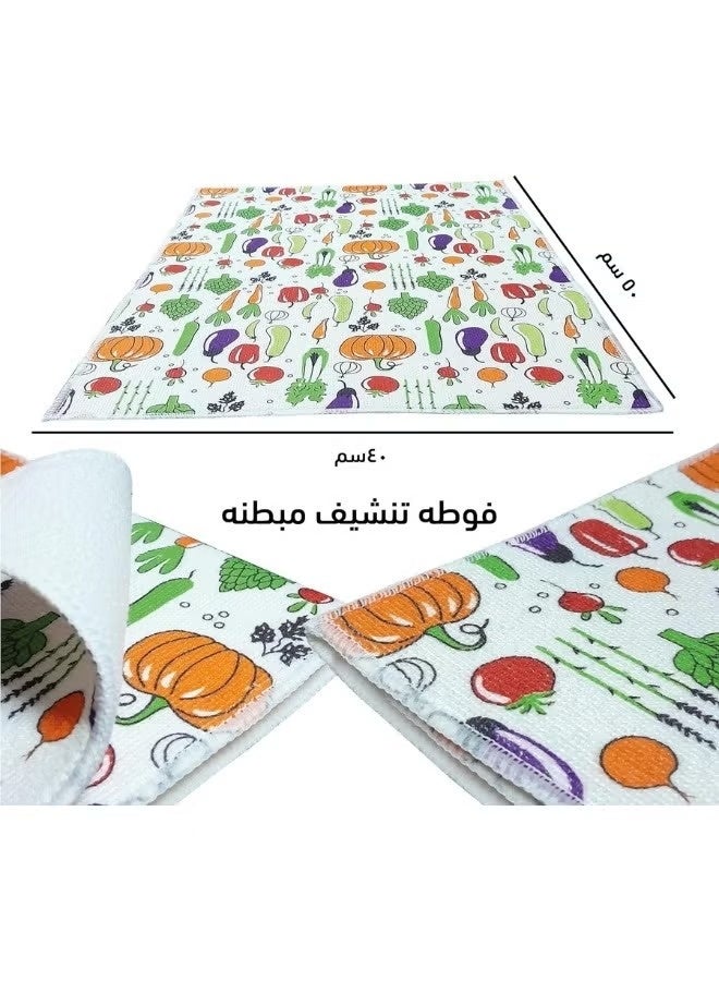 مفرش تجفيف الأطباق فائق الامتصاص ألوان ورسومات عشوائية 50*40 سم - Image 2