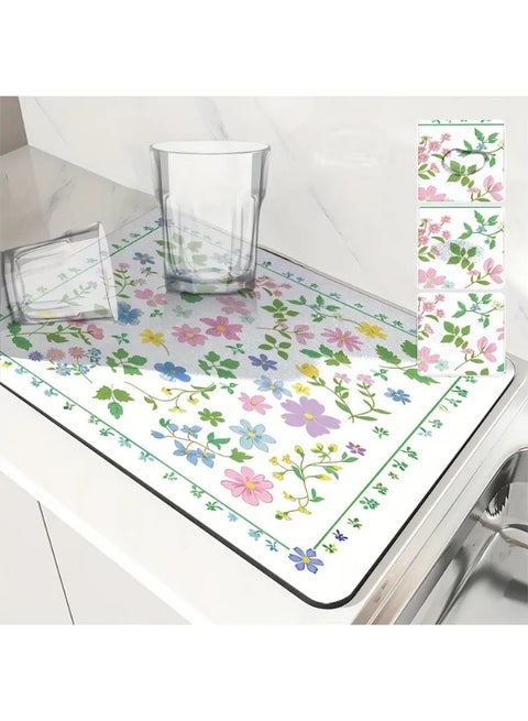 Super Absorbent Dish Drying Mat Random Colors and Patterns 50*40cm