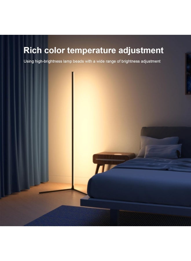 مصباح أرضي ذكي لزاوية الغرفة بنظام RGB RGB، إضاءة محيطة متغيرة الألوان LED مع تطبيق وتحكم عن بعد، إضاءة مزاجية مع مؤقت ومزامنة مع الموسيقى لغرفة المعيشة وغرفة النوم - Image 4