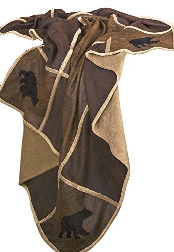 Carstens, Inc JT723 Carstens Black Bear Grid Throw Blanket Brown, 54x68 inches - Image 2