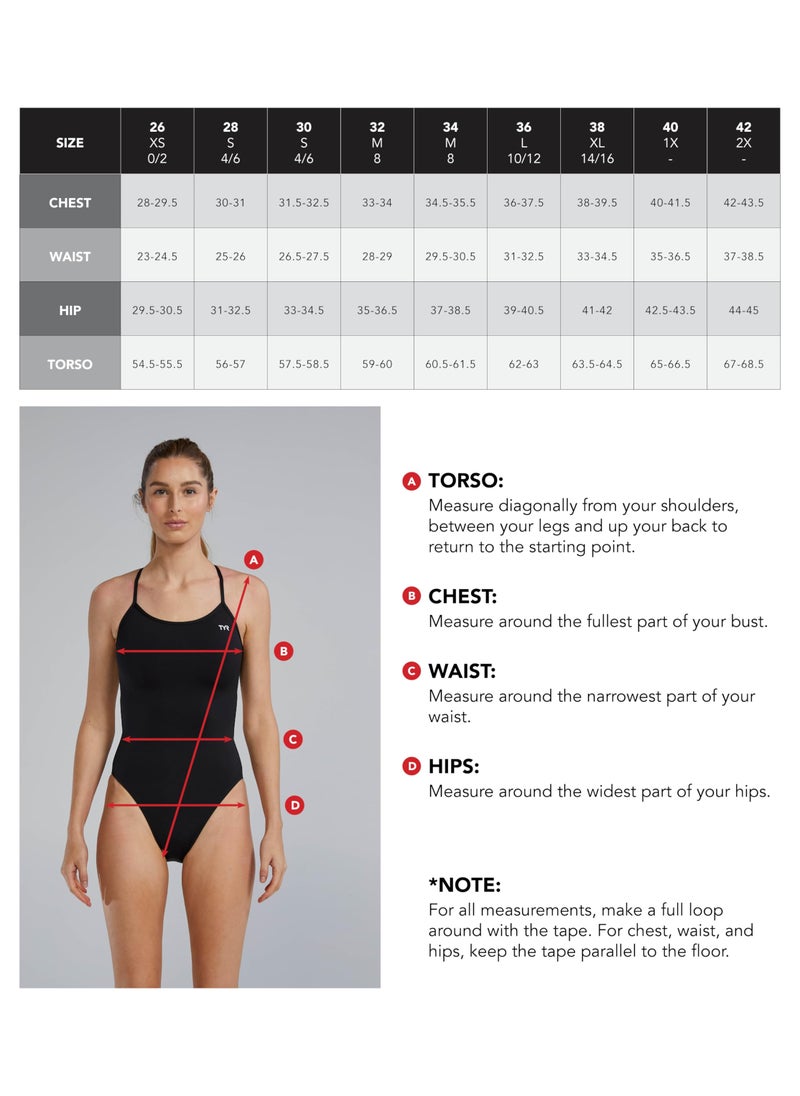 TYR TYR Women's TYReco Solid Diamondback Swimsuit, Navy, 30  - Image 3