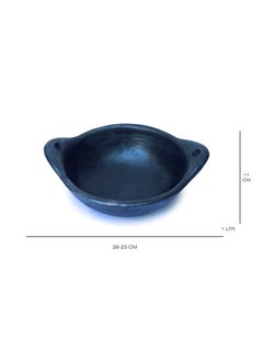 Frills & Colours Frills Colours Earthen Cookware for KitchenClay Pot for Cooking and ServingKadhaiBlack1 LTR  - Image 4