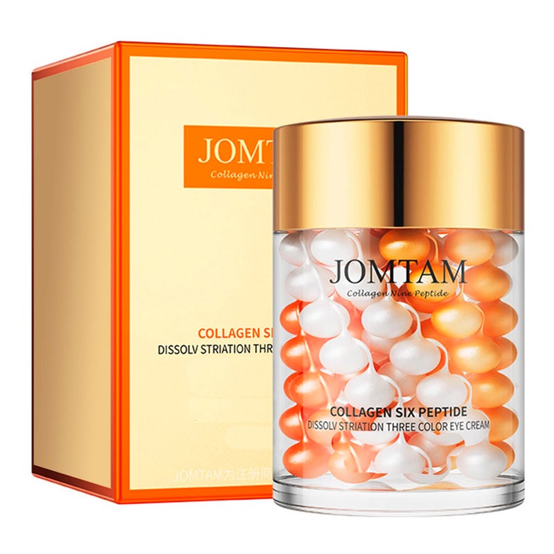 Collagen Six Peptide Dissolve Striation Three Color Eye Cream Eye Bags Hydrating Face Skin 60g  203floz