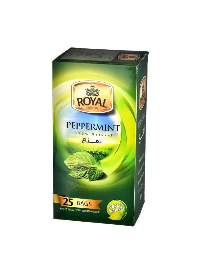Royal Herbs Peppermint Herbal Tea â€“ 25 Tea Bags - Image 1