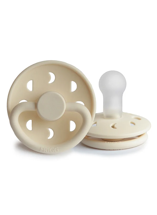 FRIGG Moon Phase Silicone Baby Pacifier 6 To 18 Month Size 2 Cream