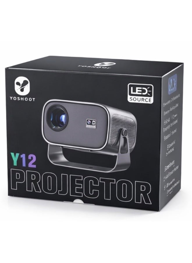 YOSHOOT Y12 LED Video Projector, HD 720P Native, Auto Focus, Keystone Correction, 4K Decoding, Android System, WiFi & Bluetooth – Home Cinema Projector - Image 1