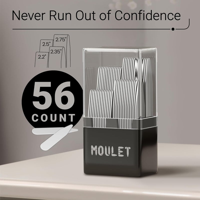 Moulet Store دبابيس ياقة - مجموعة مكونة من 56 قطعة بأربعة أحجام مع علبة دقيقة - هدية للرجال الأنيقين - Image 2