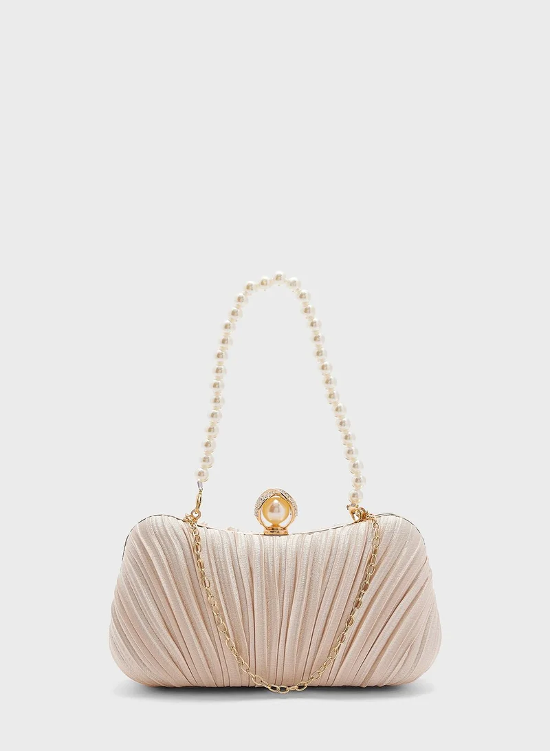 ELLA Satin Pleated Clutch Bag