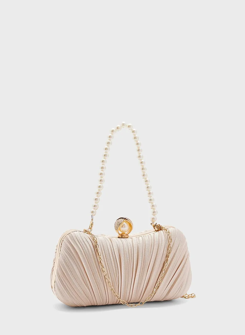 ELLA Satin Pleated Clutch Bag