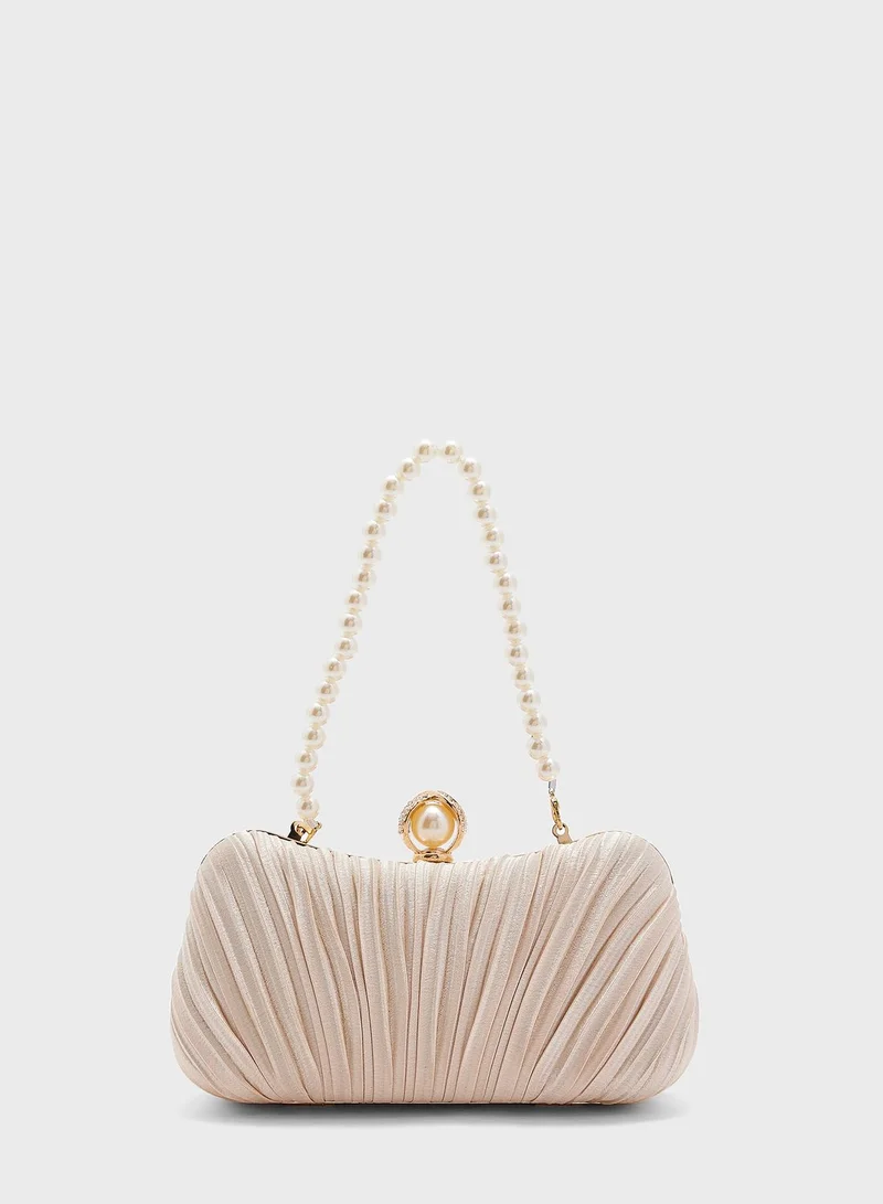 ELLA Satin Pleated Clutch Bag