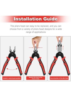 STANBONN 5in1 Electricians MultiTool Pliers Tool Kit with Replaceable Heads Wire Stripper Metal sheet Shear Scissors Cable Cutting and Crimping Linesman Pliers Power hand tools with Storage Case  - Image 5