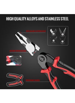STANBONN 5in1 Electricians MultiTool Pliers Tool Kit with Replaceable Heads Wire Stripper Metal sheet Shear Scissors Cable Cutting and Crimping Linesman Pliers Power hand tools with Storage Case  - Image 3