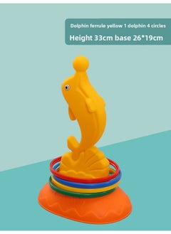 Generic Elephant Ring Ring Concentration Early Education Children's Educational System Training Equipment Sports Ring Home Game Toys-Color:Dolphin Ring Yellow 1 Dolphin +4 Rings  - Image 1
