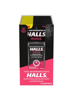 Halls HALLS Minis Watermelon Flavor Sugar Free Cough Drops, 8 Packs of 24 Drops (192 Drops Total) 