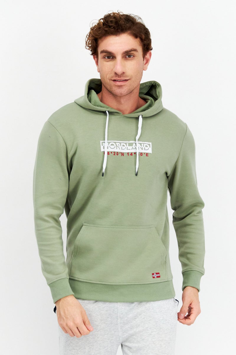 Nordland Men Sportswear Fit Long Sleeve Outdoor Hoodie, Olive - Image 1