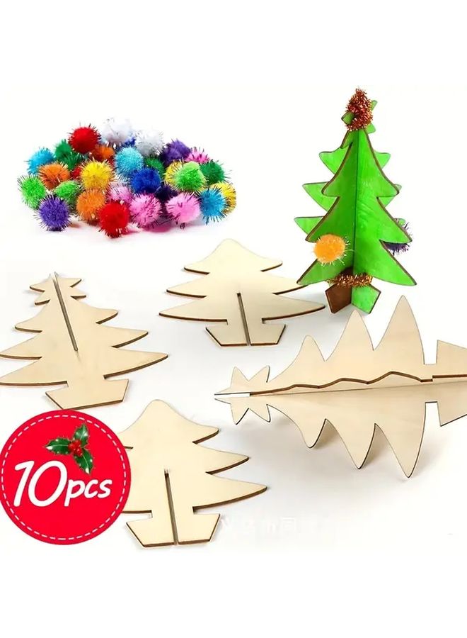70 Pcs Wooden Painting Board Christmas Craft Set For Ornament Decoration Gift - Image 3