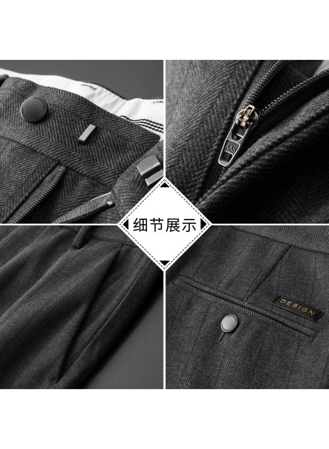 FOLUNSI men's Casual Pants - Loose, Comfortable, Everyday Wear, Office Commuter Straight-leg Cropped Trousers - Image 4