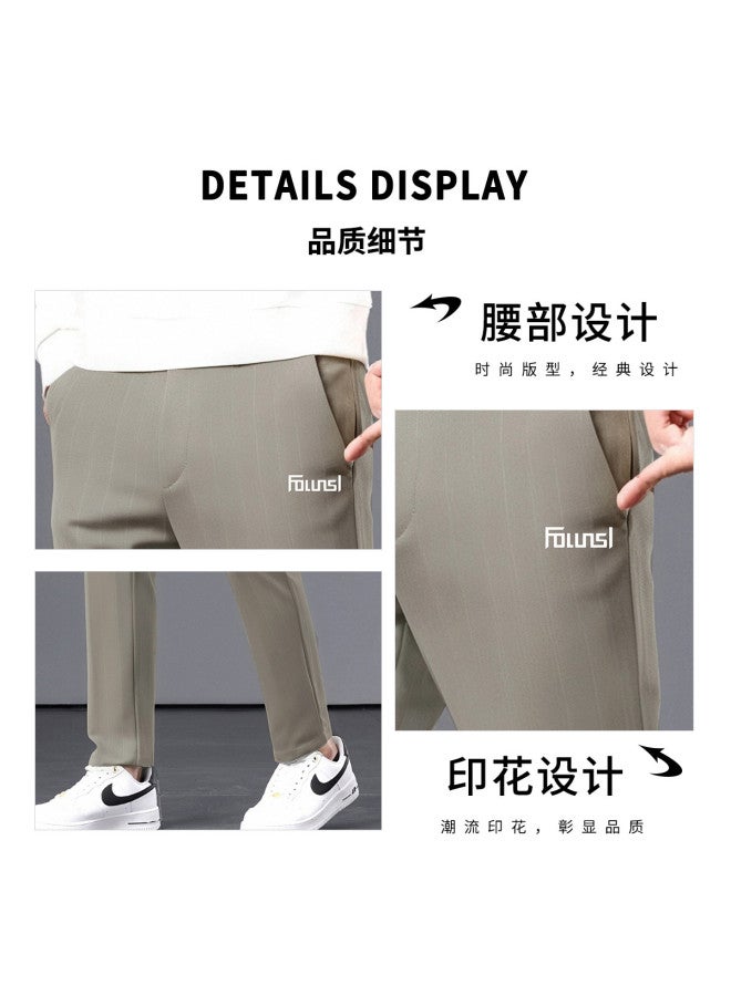 FOLUNSI men's Casual Pants - Loose, Comfortable, Everyday Wear, Office Commuter Straight-leg Cropped Trousers - Image 3